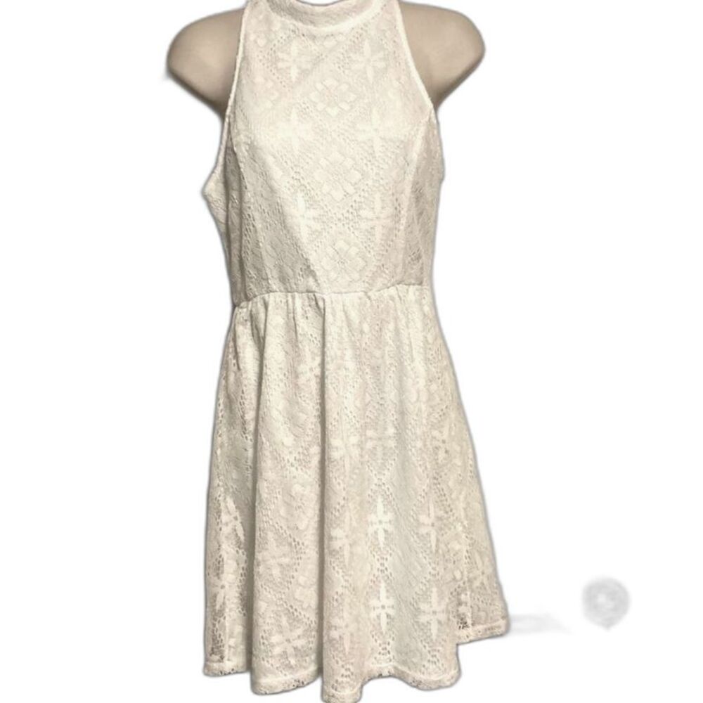 ABERCROMBIE and FITCH Floral Lace Open Back White Summer Dress Womens Small NEW